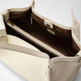 Small secret tote bag in rugiada leather - cream