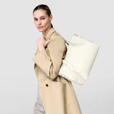 Small secret tote bag in rugiada leather - cream