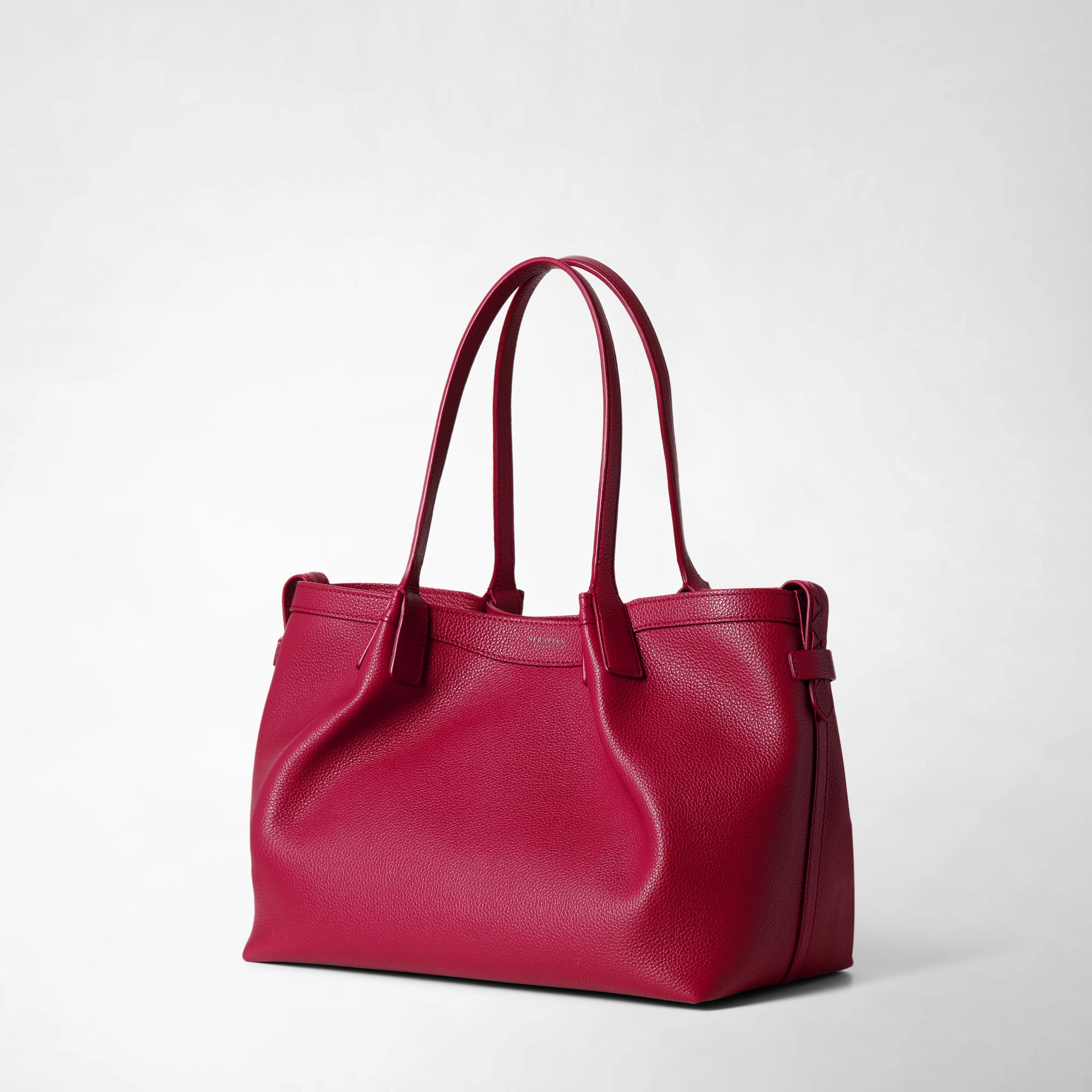 【SERAPIAN】RUGIADAレザー製SECRETトートバッグ Secret tote bag in rugiada leather cuoio