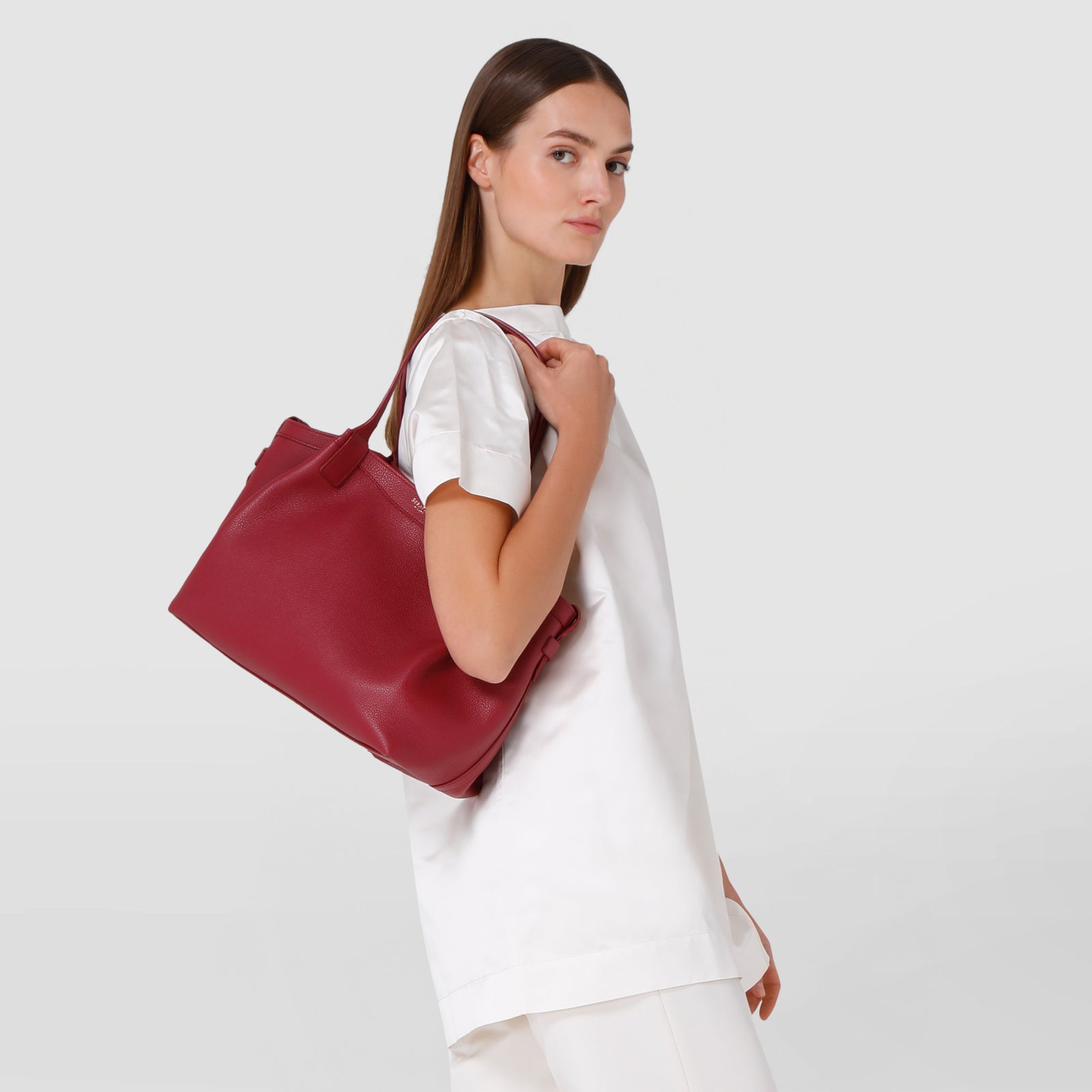 トートバッグ SMALL SECRET RUGIADA BAG Small secret tote bag in rugiada leather black