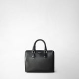 Borsa a mano luna piccola in pelle rugiada - black