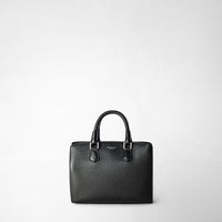 SMALL LUNA HANDBAG IN RUGIADA LEATHER Black