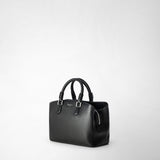 Borsa a mano luna piccola in pelle rugiada - black