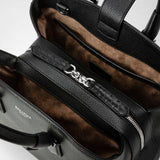 Small luna handbag in rugiada leather - black