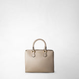 Small luna handbag in rugiada leather - sahara