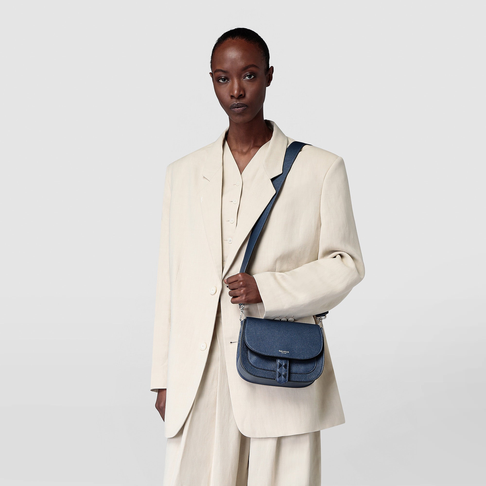 Slim briefcase in stepan ocean blue-black – Serapian