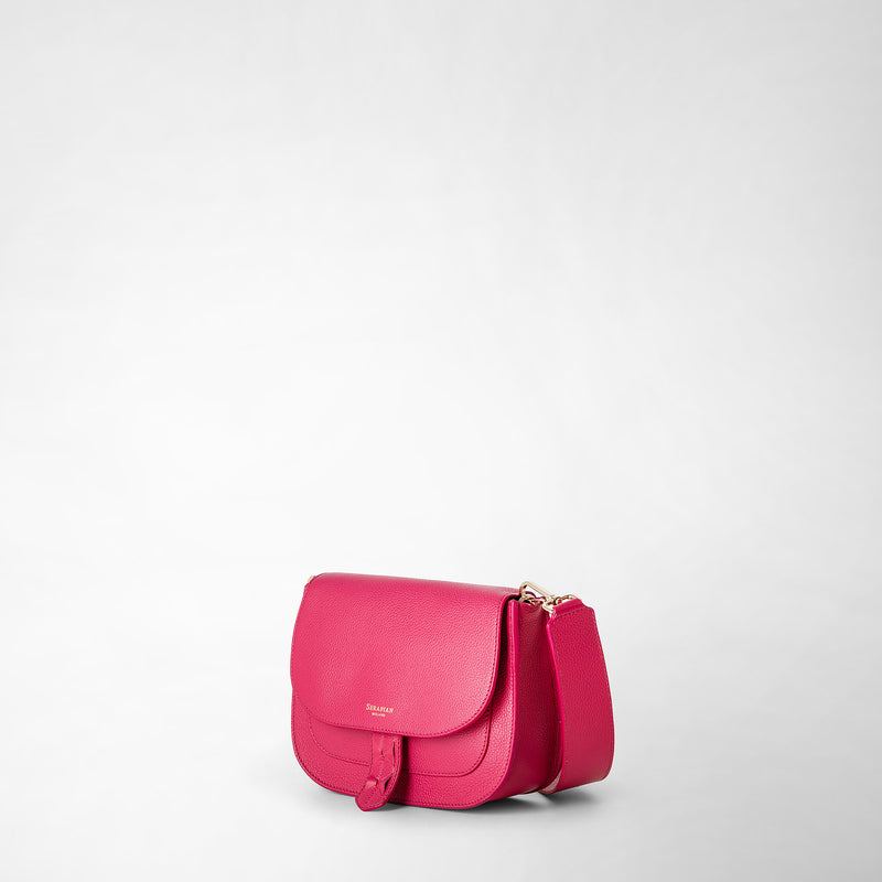 Luna crossbody bag in rugiada leather - petal