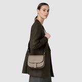 Luna crossbody bag in rugiada leather - sahara