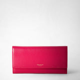 Continental wallet in rugiada leather - petal