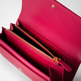 Continental wallet in rugiada leather - petal