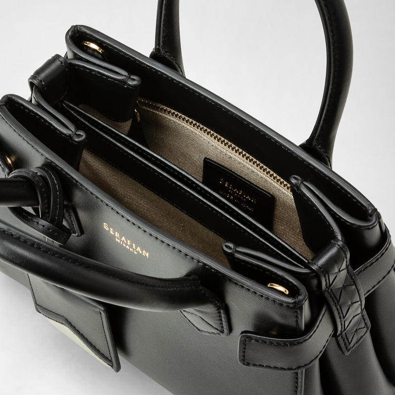 Mini-handtasche meliné aus seta-leder - black
