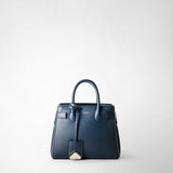 Meline' handbag in seta leather - navy blue