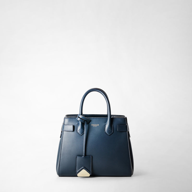 Sac meliné en cuir seta - navy blue