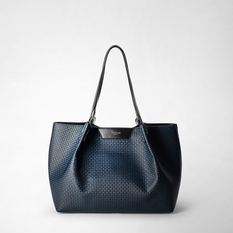 Small secret tote bag in stepan - ocean blue/black
