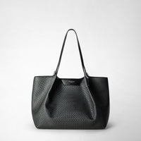 SMALL SECRET TOTE BAG IN STEPAN 72 Asphalt Gray/Black