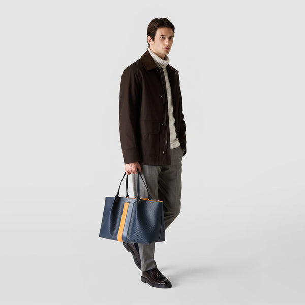 Secret tote bag in stepan - ocean blue/navy/sunrise