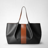 Secret tote bag in stepan 72 - black/cuoio