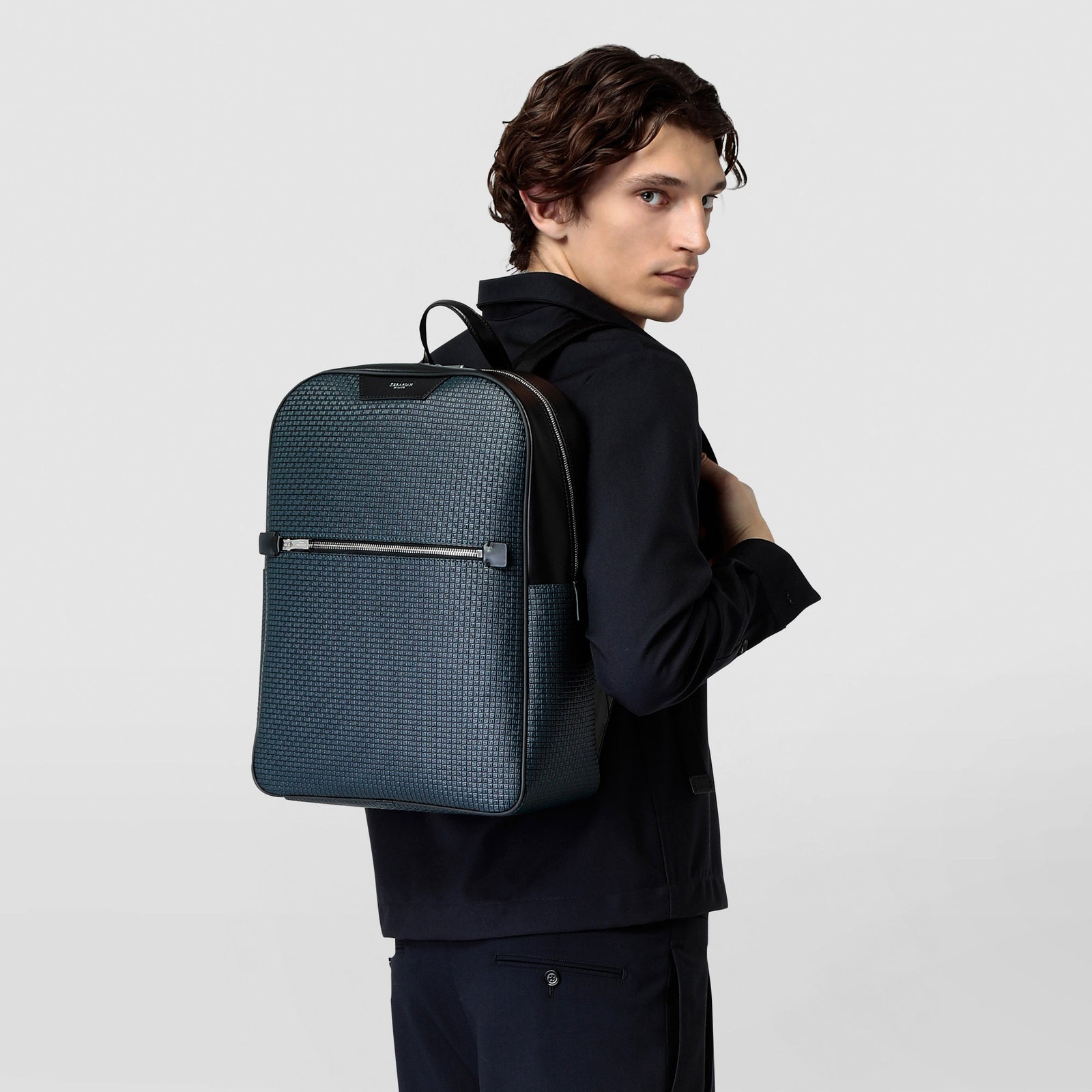 Backpack in stepan ocean blue and black - Main Image