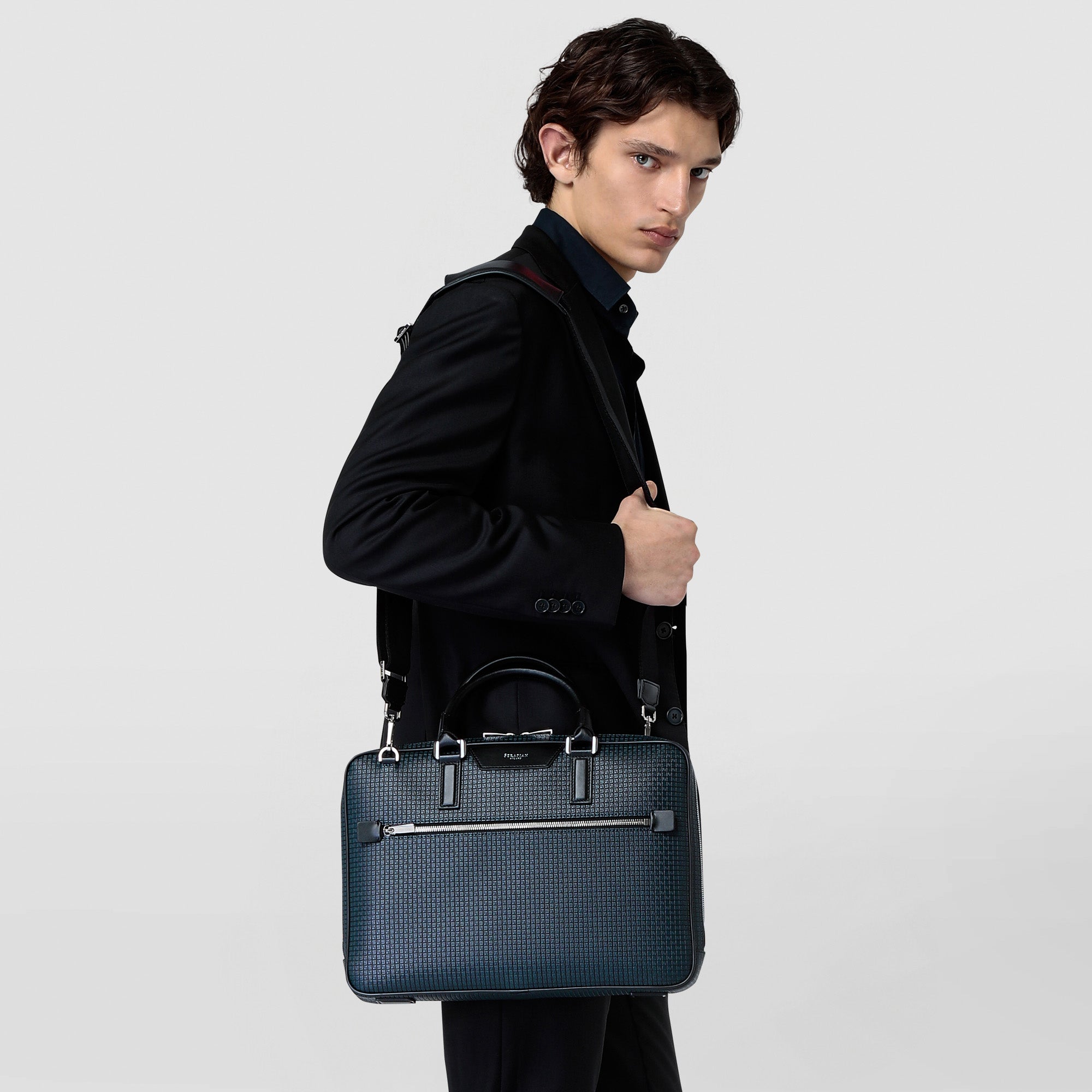 STEPAN オーシャンブルー ブリーフケース メンズ