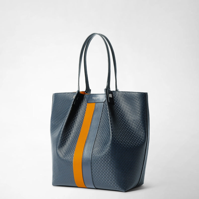Stepan製vertical secretトートバッグ  - ocean blue/navy/sunrise