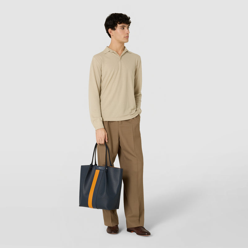 Stepan製vertical secretトートバッグ  - ocean blue/navy/sunrise