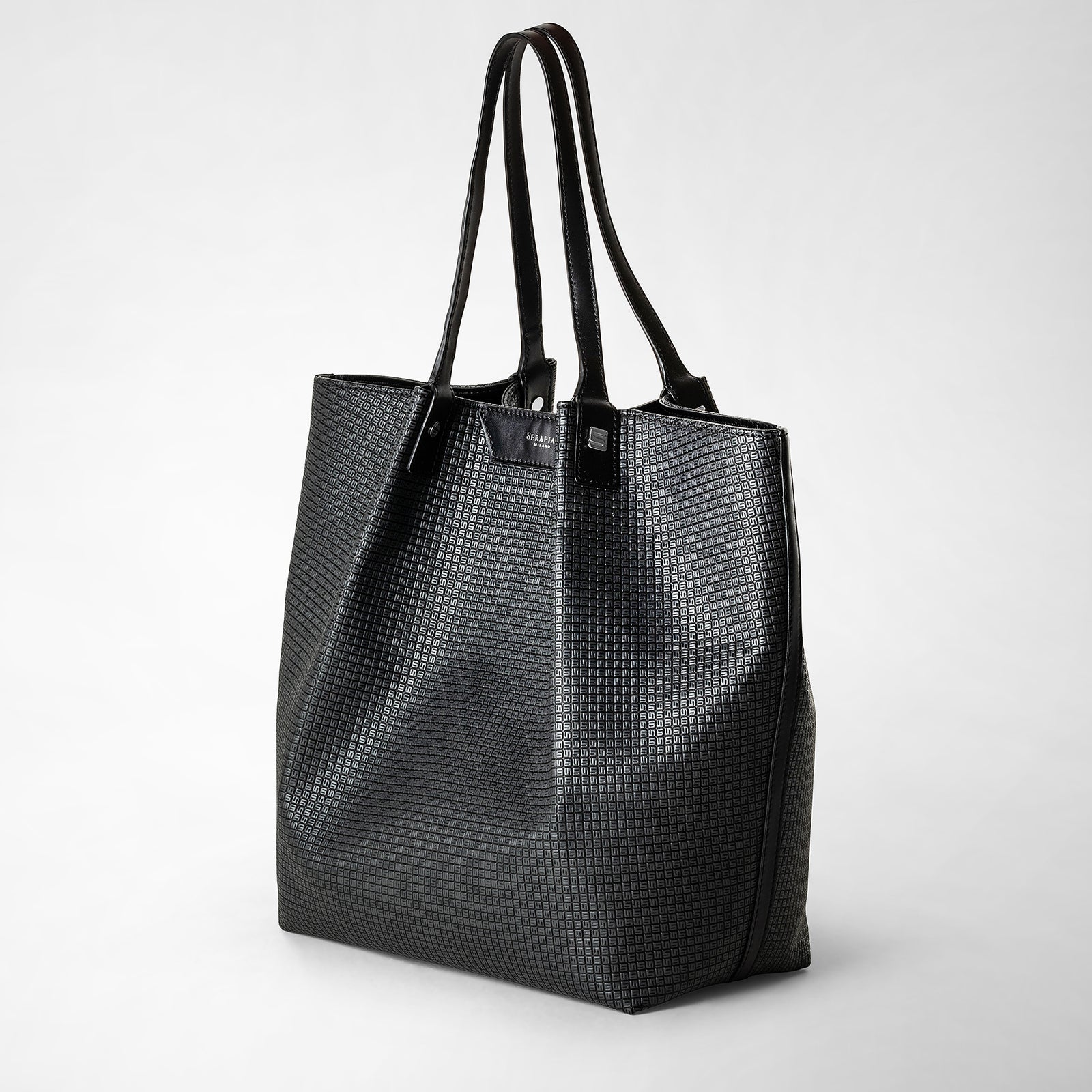 Vertical secret tote bag in stepan asphalt gray black