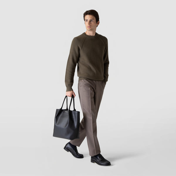 Vertical secret tote bag in stepan - black/eclipse black