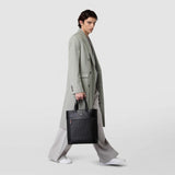 Vertical tote ban in stepan 72 - black/black/cuoio