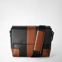 FLAP MESSENGER IN STEPAN 72 Black/Cuoio