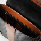 Flap messenger in stepan 72 - black/cuoio