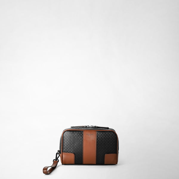 Clutch in stepan 72 - black/cuoio