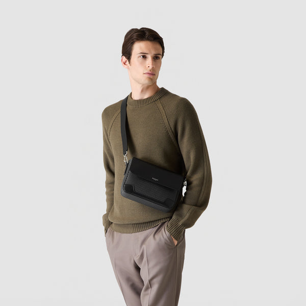 Flap messenger in stepan - asphalt/black
