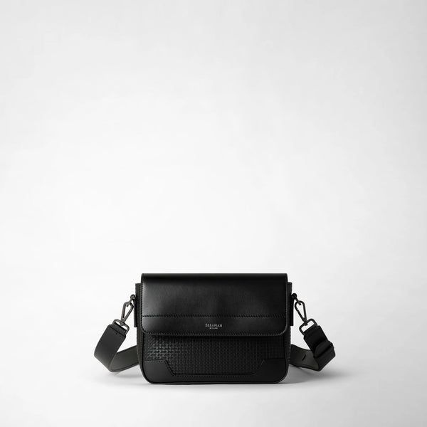 Flap messenger bag in stepan black