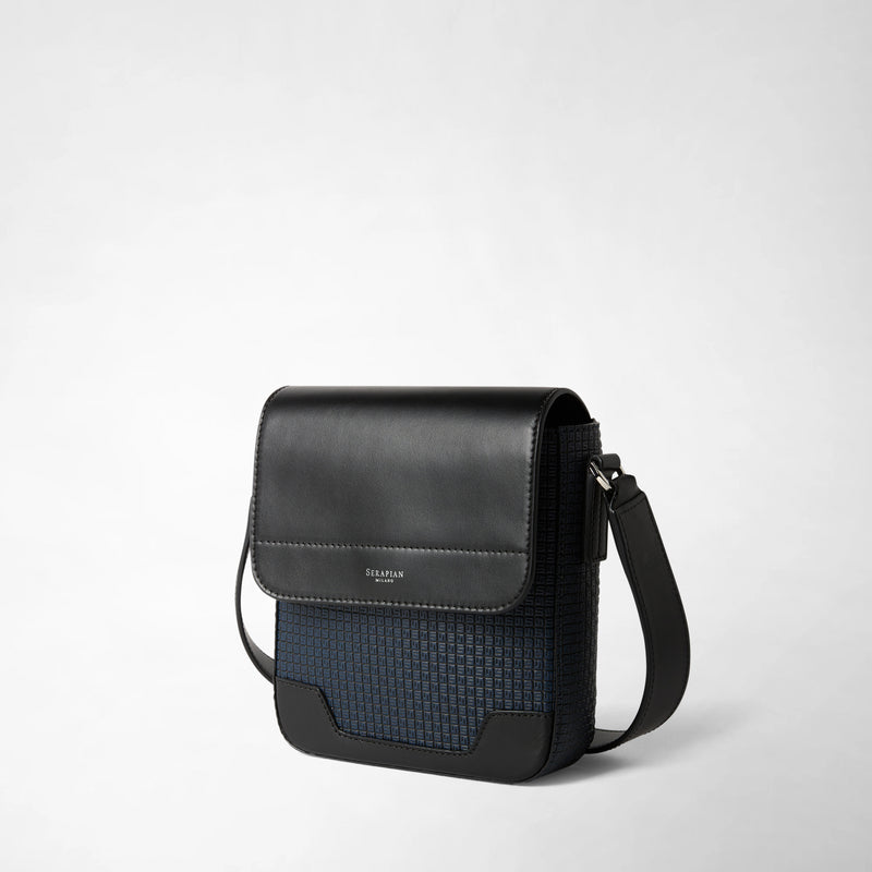 Stepan製スモールflapメッセンジャーバッグ - ocean blue/black