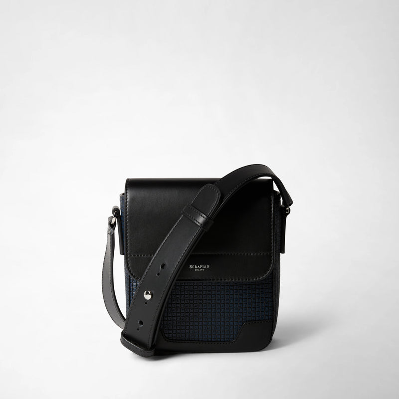 Stepan製スモールflapメッセンジャーバッグ - ocean blue/black