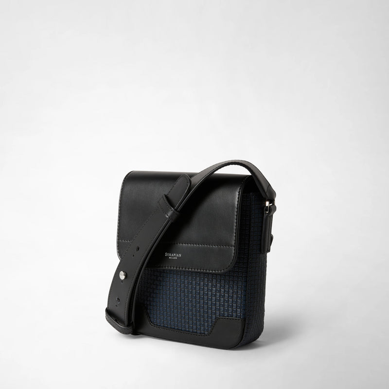 Stepan製スモールflapメッセンジャーバッグ - ocean blue/black