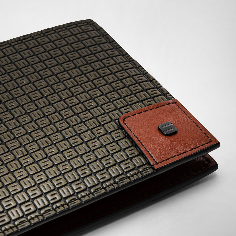 8-card billfold wallet in stepan - kaki/cuoio