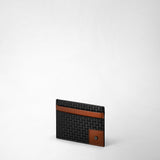 4-card holder in stepan 72 - black/cuoio