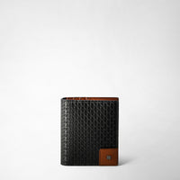 FOLDABLE CARD CASE IN STEPAN 72 Black/Cuoio