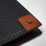 Foldable card case in stepan 72 - black/cuoio