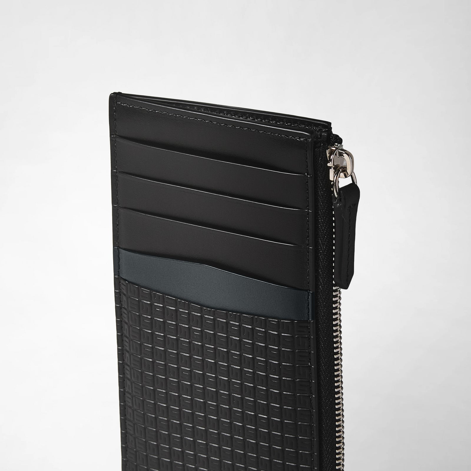 Zip card case wallet in Stepan black
