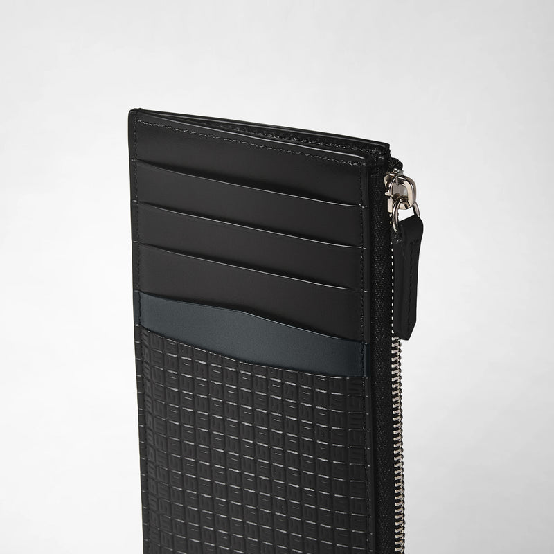 Zip card case wallet in Stepan black