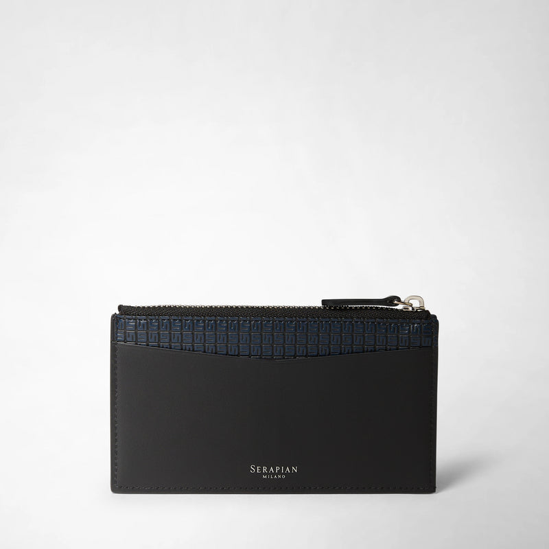 Zip card case in stepan - ocean blue/black