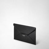 Pouch in cachemire leather - black