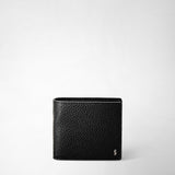 4-card billfold wallet with coin pouch in cachemire leather - black