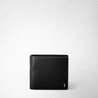 4-CARD BILLFOLD WALLET WITH COIN POUCH IN CACHEMIRE LEATHER Black