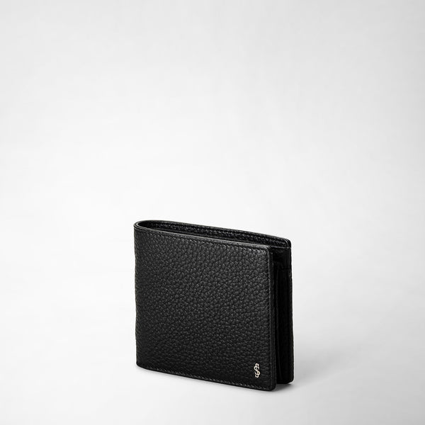 Brieftasche aus kaschmirleder mit vier karteneinsteckfächern und münzfach - black