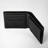 4-card billfold wallet with coin pouch in cachemire leather - black