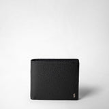 8-card billfold wallet in cachemire leather - black