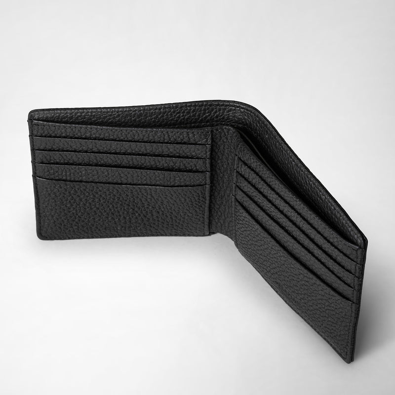 8-card billfold wallet in cachemire leather - black